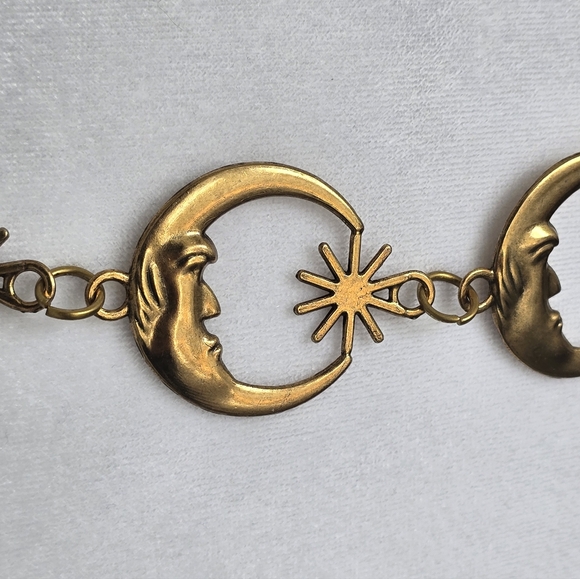 Vintage Gold Moon Sun Celestial Chain Belt NEW - Picture 7 of 10